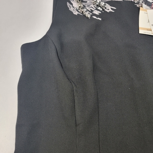 NWT Anne Klein rhinestone and sequin embroidered collar cascade front holiday to - Picture 6 of 8